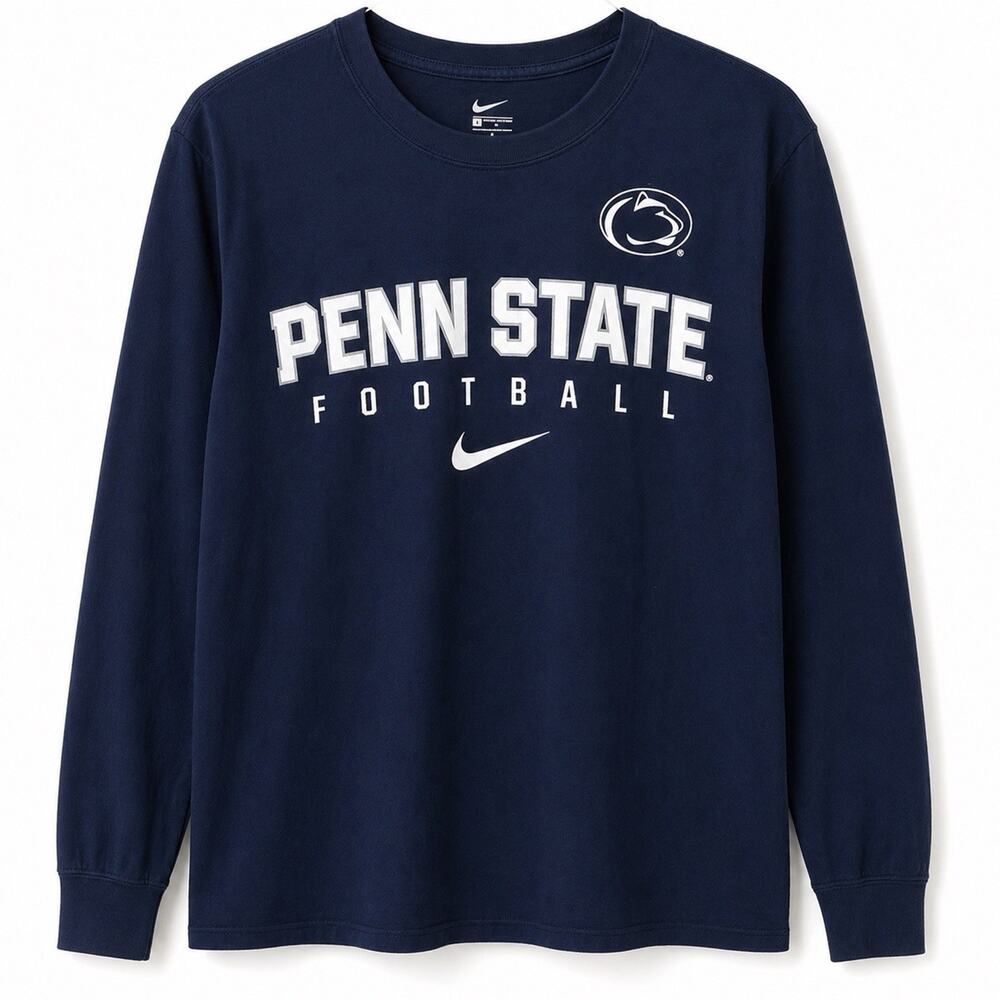 Men's Navy Penn State Nittany Lions Football Team Size Large Long Sleeve T-Shirt